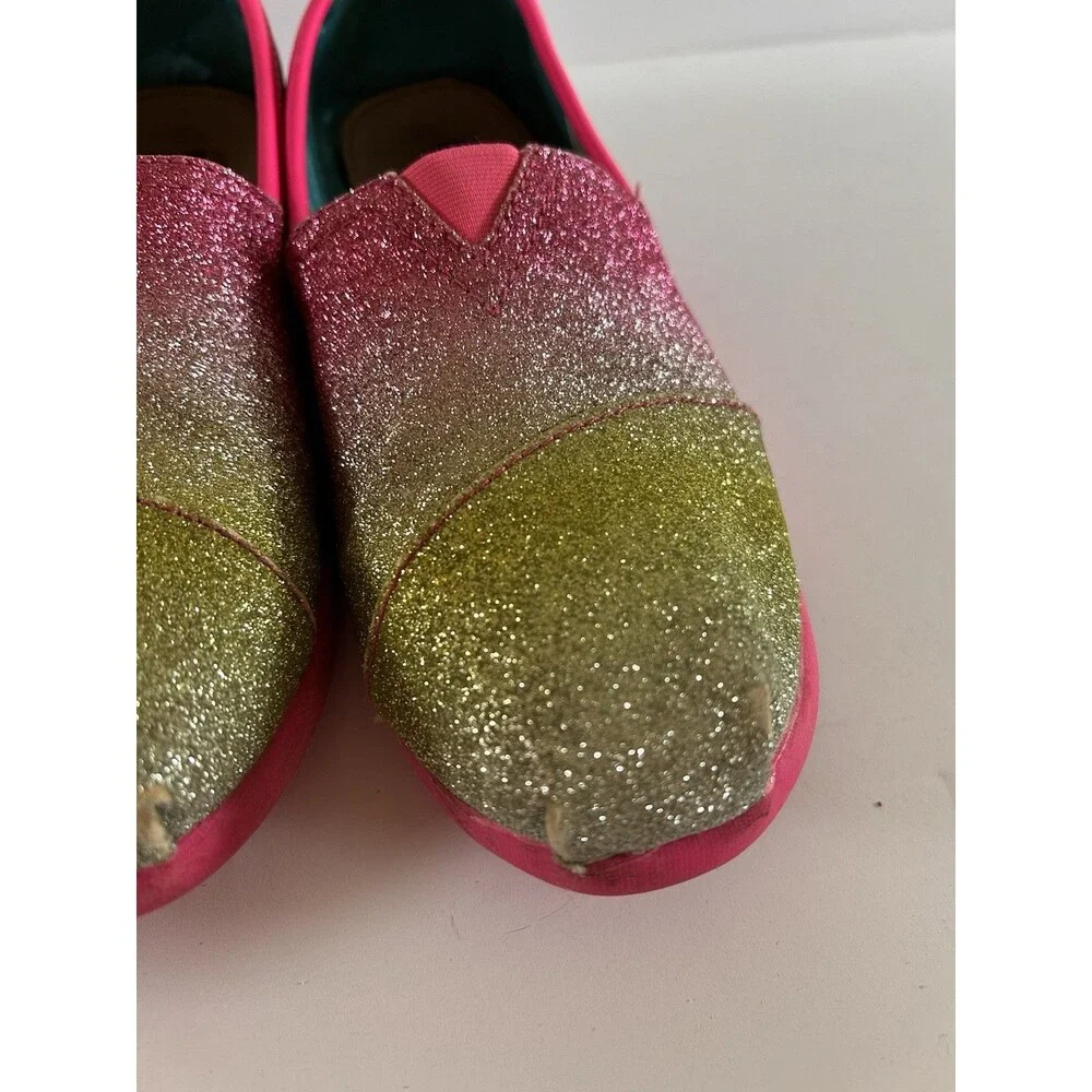 Skechers BOBS Glitter Bug Slip On Shoes Big Kid Sz 3 Sparkle Comfort Flats Pink
